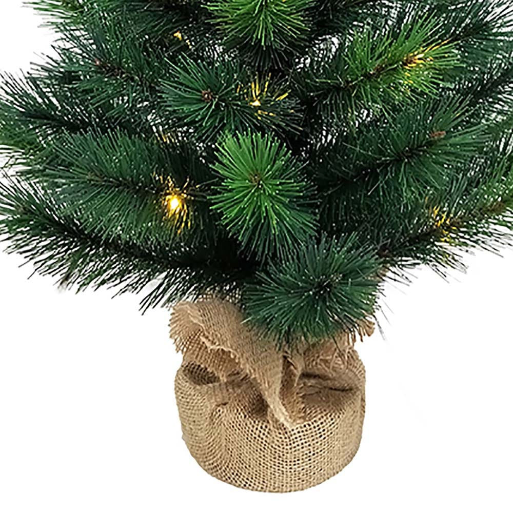 30" Battery-Operated Pre-Lit Warm White LED Miniature Pine Tree