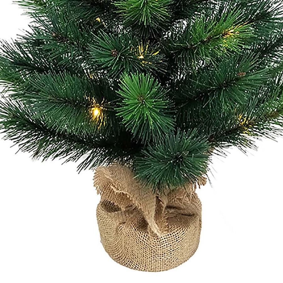 30" Battery-Operated Pre-Lit Warm White LED Miniature Pine Tree