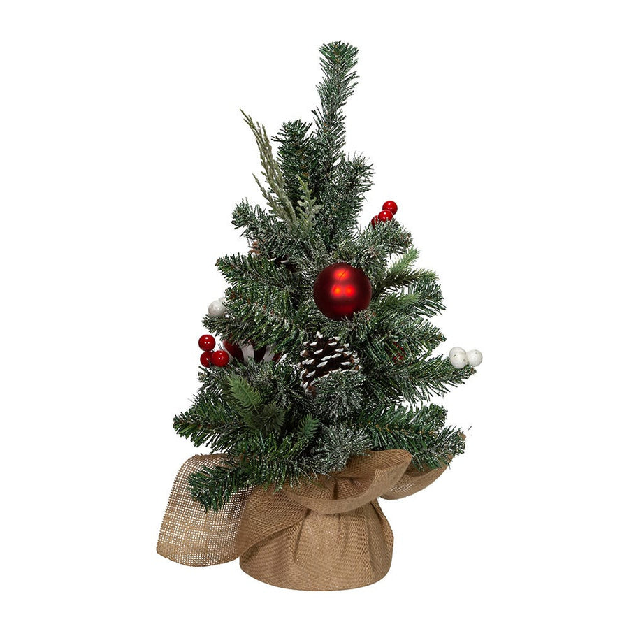 18" Un-Lit Decorated Tree In Burlap Base