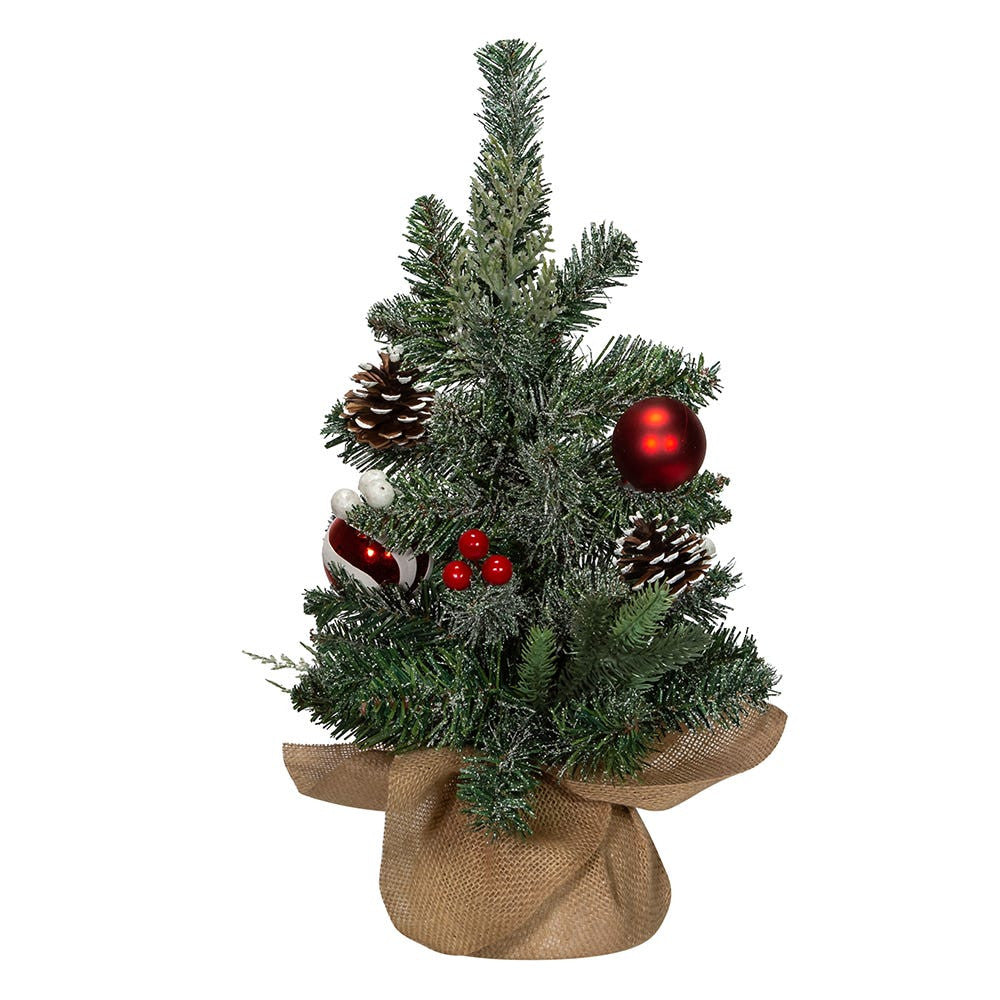 18" Un-Lit Decorated Tree In Burlap Base