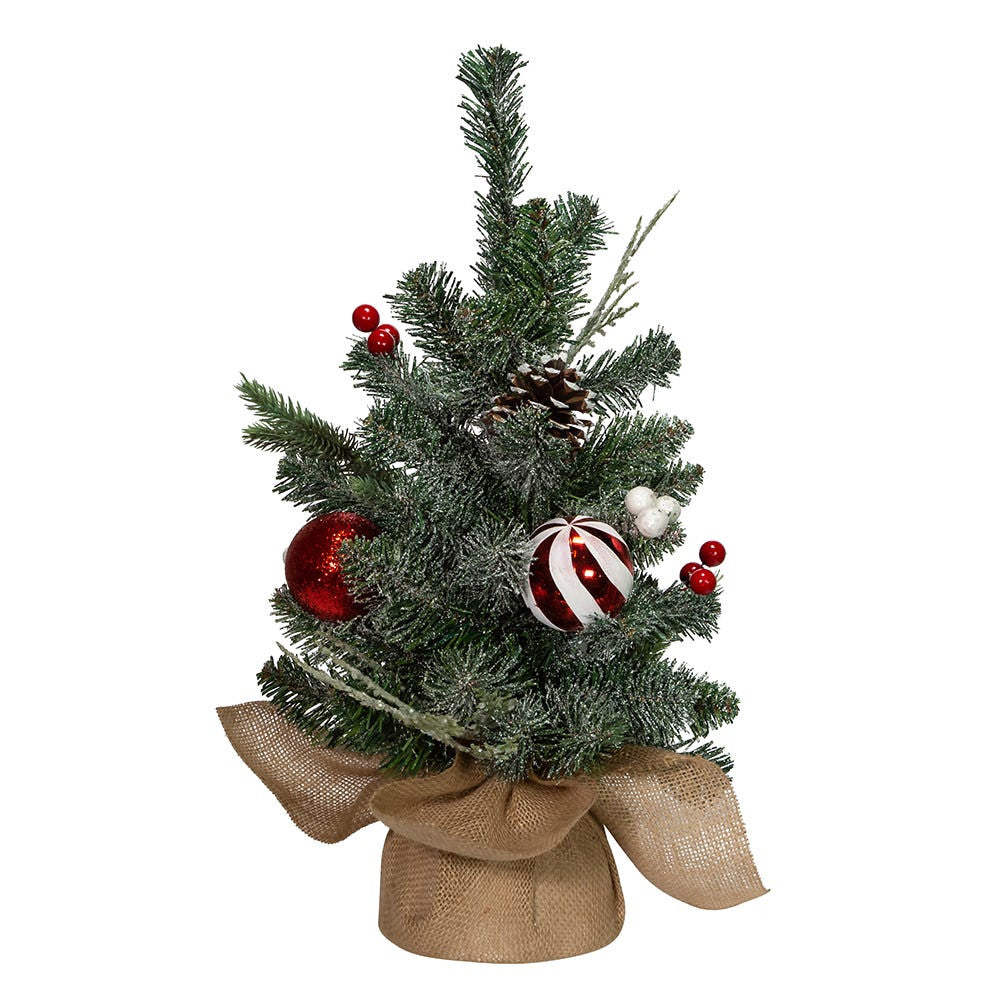 18" Un-Lit Decorated Tree In Burlap Base