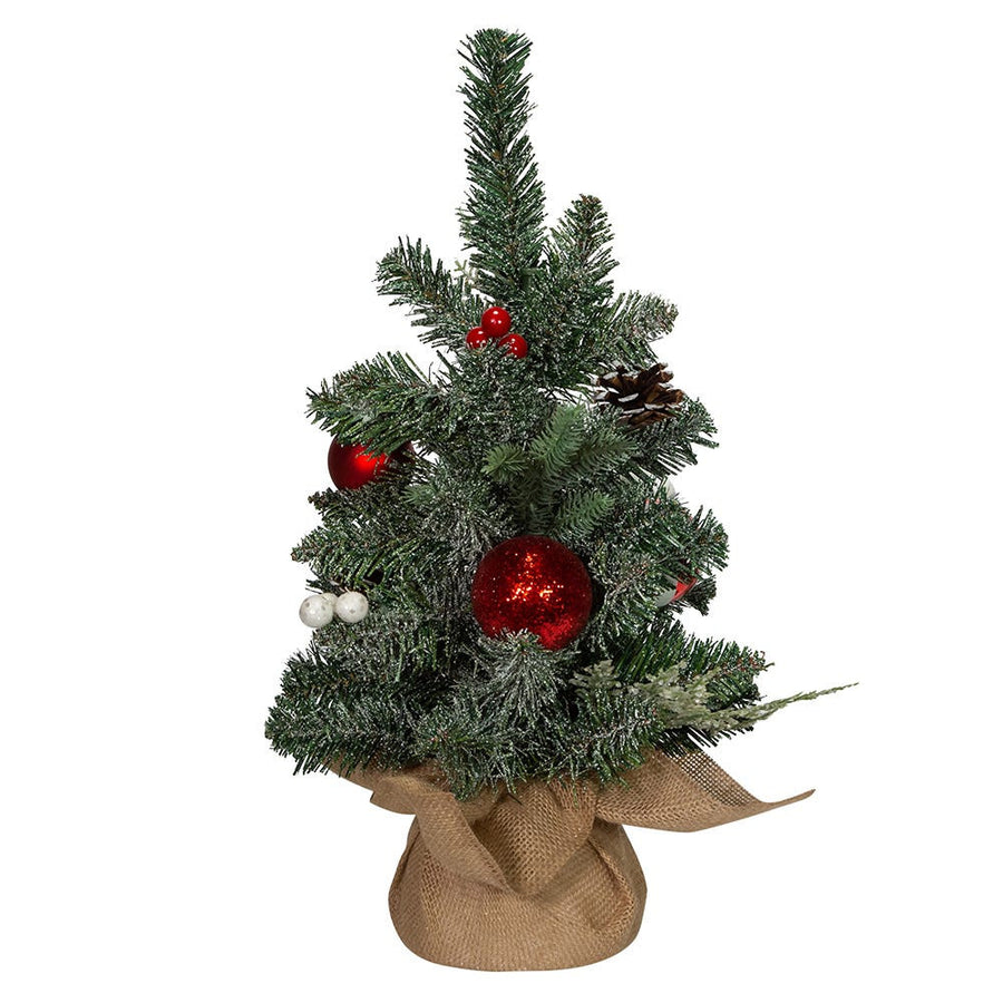 18" Un-Lit Decorated Tree In Burlap Base