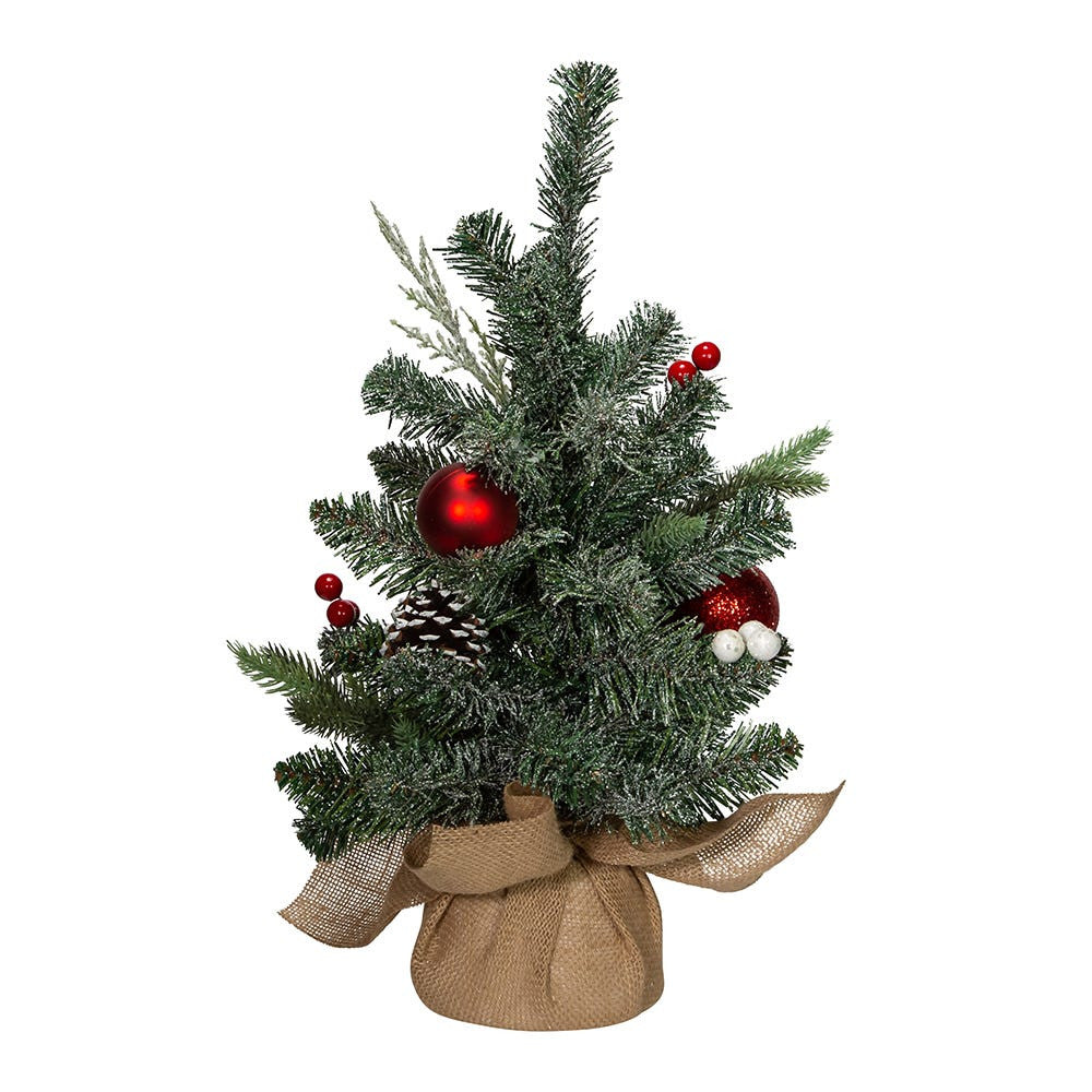 18" Un-Lit Decorated Tree In Burlap Base