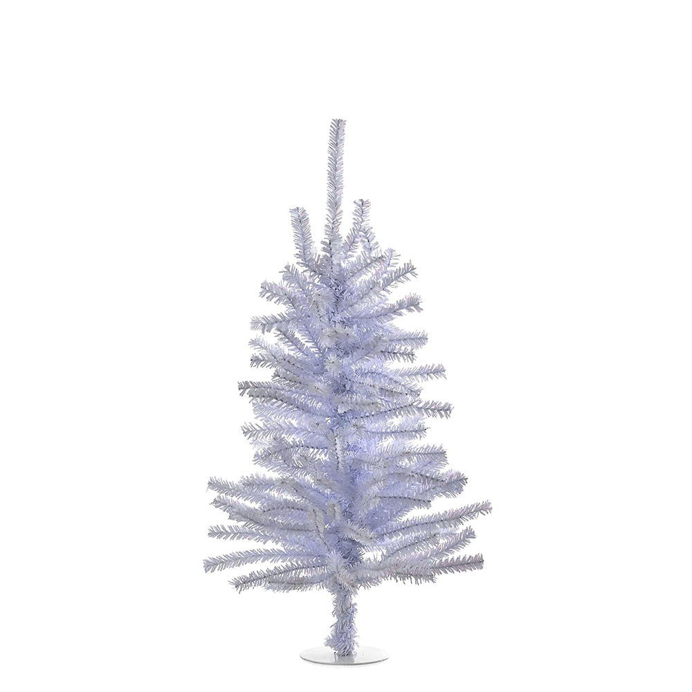 18" Un-Lit Silver Tinsel Tree