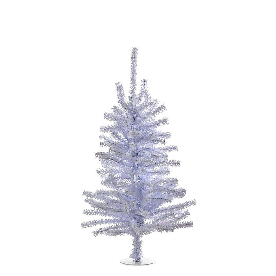18" Un-Lit Silver Tinsel Tree