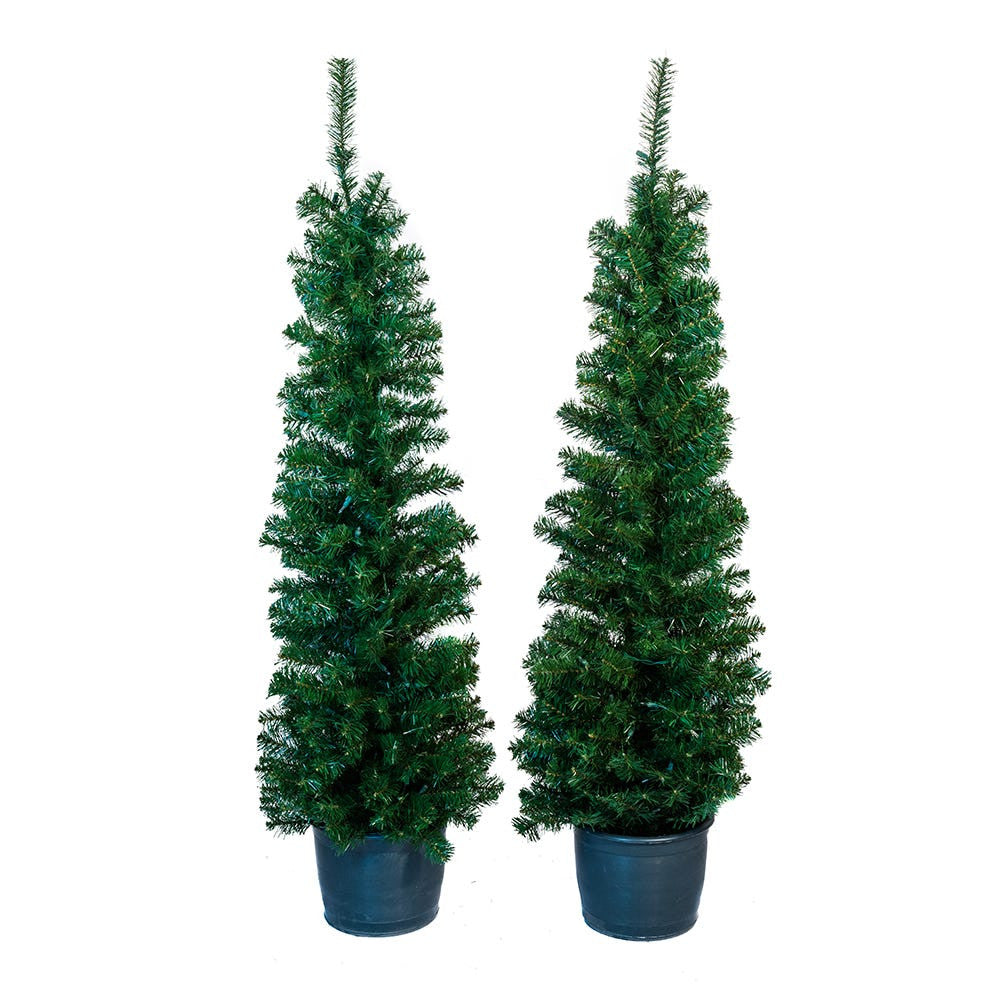 5' Pre-Lit Clear Incandescent Potted Trees