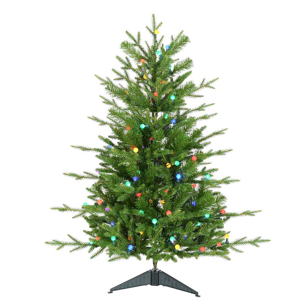 3' Pre-Lit Multicolored LED Timberland Tree
