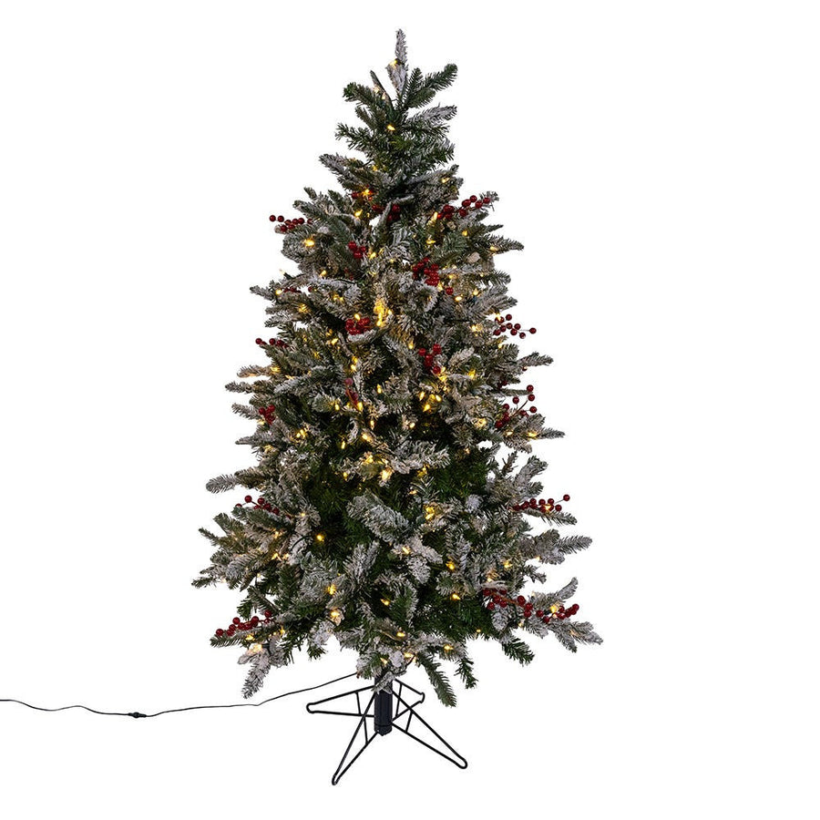 5' Pre-Lit Instant Connect Dual-Color LED Flocked Breckenridge Tree
