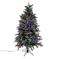 5' Pre-Lit Instant Connect Dual-Color LED Flocked Breckenridge Tree