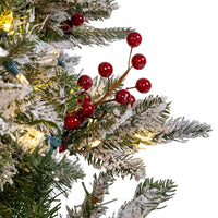 5' Pre-Lit Instant Connect Dual-Color LED Flocked Breckenridge Tree