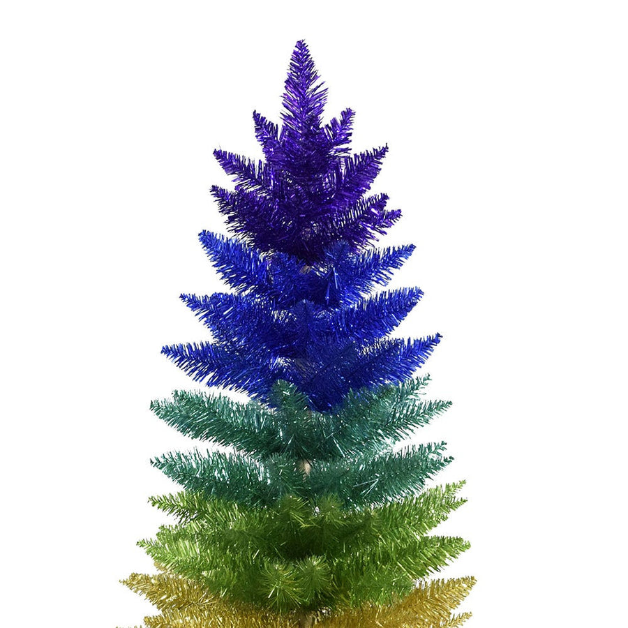 4' Un-Lit Rainbow Foil Tree