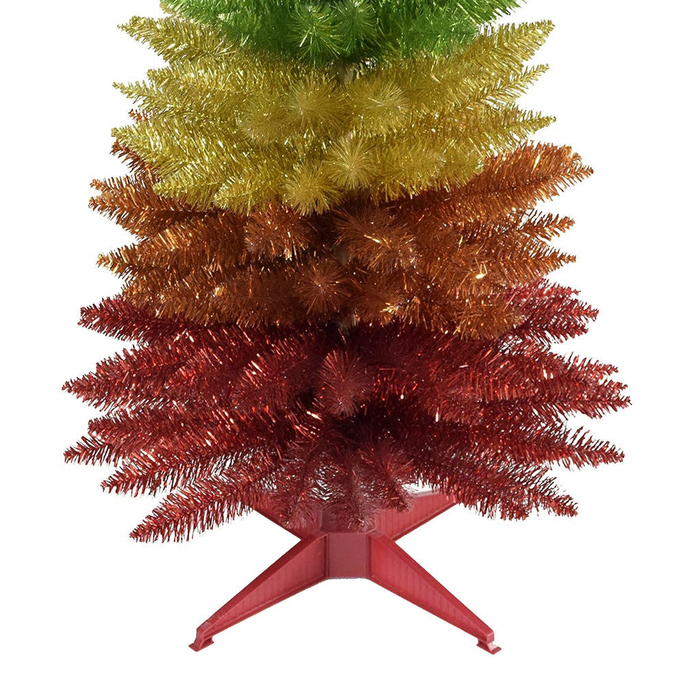 4' Un-Lit Rainbow Foil Tree
