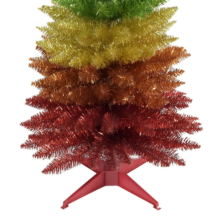 4' Un-Lit Rainbow Foil Tree