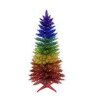 4' Un-Lit Rainbow Foil Tree
