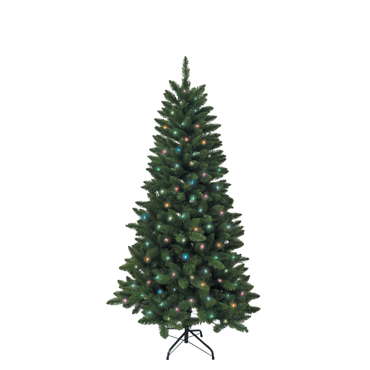 4.5' Pre-Lit Multicolored Incandescent Point Pine Tree
