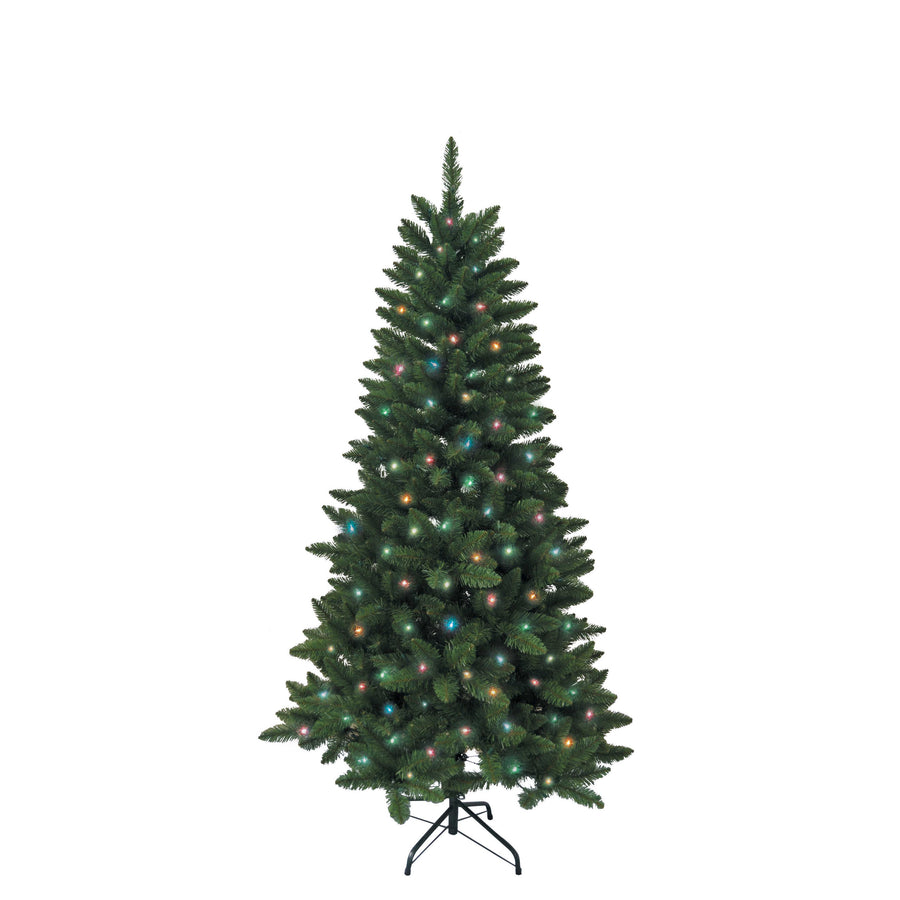 4.5' Pre-Lit Multicolored Incandescent Point Pine Tree