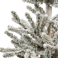 3' Pre-Lit Warm White LED Flocked Vail Pine Tree