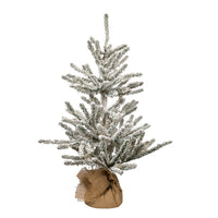 3' Pre-Lit Warm White LED Flocked Vail Pine Tree