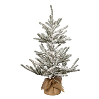 3' Pre-Lit Warm White LED Flocked Vail Pine Tree