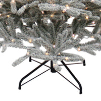 7' Pre-Lit Warm White LED Flocked Vail Pine Tree