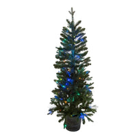5' Pre-Lit Fiber Optic Multicolored LED Northern Light Potted Tree