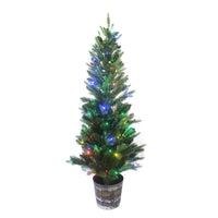 5' Pre-Lit Fiber Optic Multicolored LED Northern Light Potted Tree