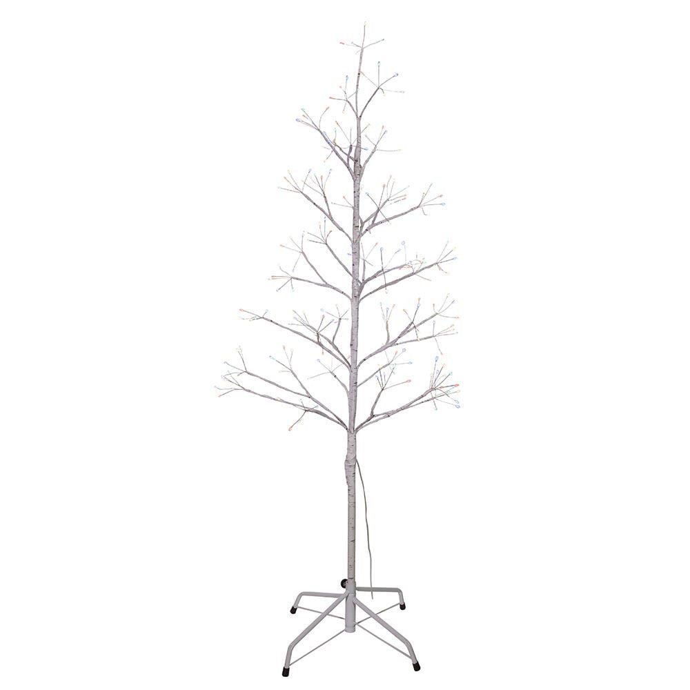 4' Pre-Lit Multicolored Fairy LED White Birch Twig Tree