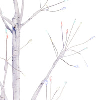5' Pre-Lit Multicolored Fairy LED White Birch Twig Tree