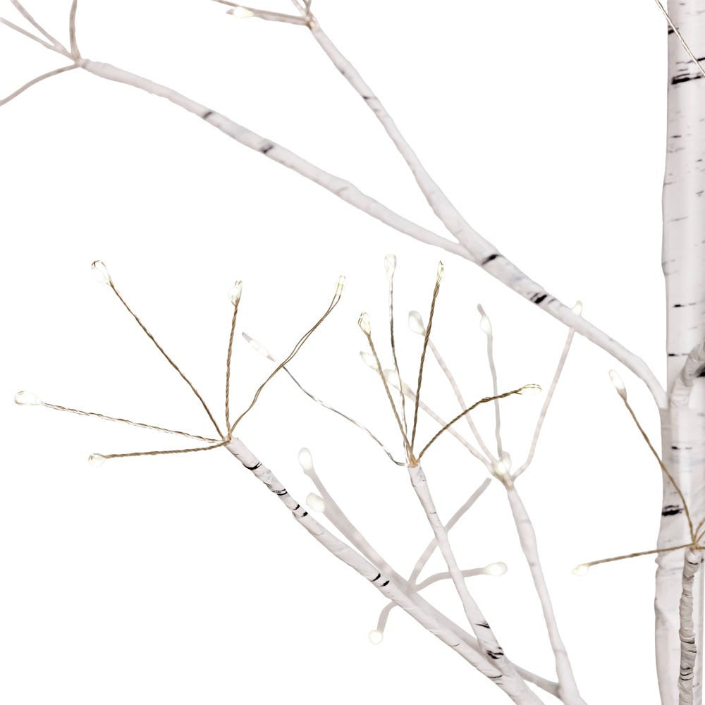 5' Pre-Lit Warm White Fairy LED White Birch Twig Tree