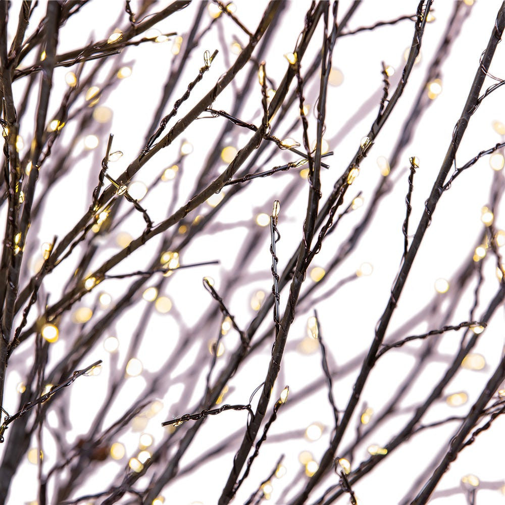4' Pre-Lit Warm White Fairy Cluster LED Dark Brown Twig Tree