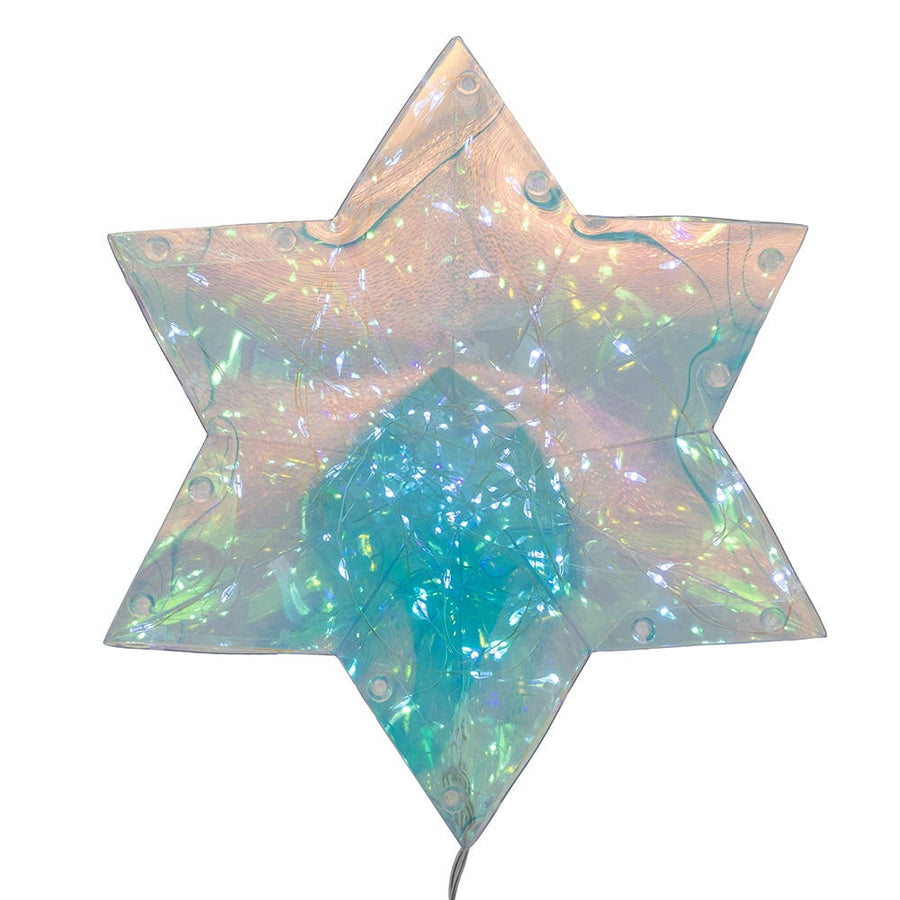 15" Battery-Operated 100L Cool White Fairy LED Magical Iridescence Holographic Tabletop Christmas Tree