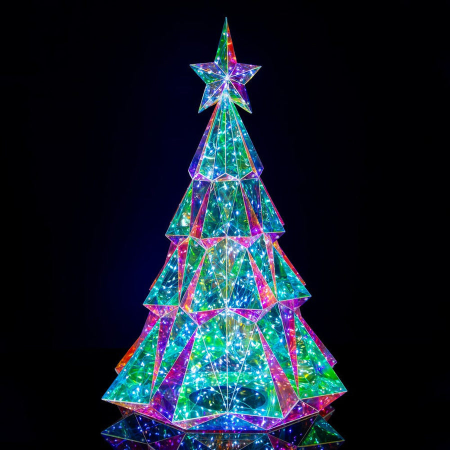20" Lighted Magical Iridescence Holographic Christmas Tree