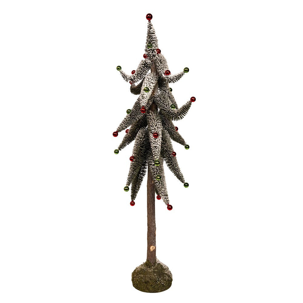 36" Snowy Curly Green Tree