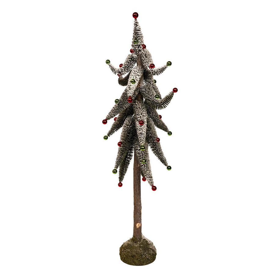 36" Snowy Curly Green Tree