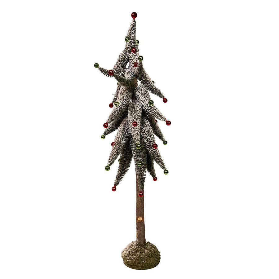 36" Snowy Curly Green Tree