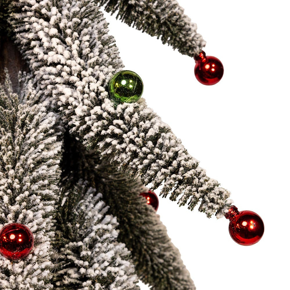 36" Snowy Curly Green Tree