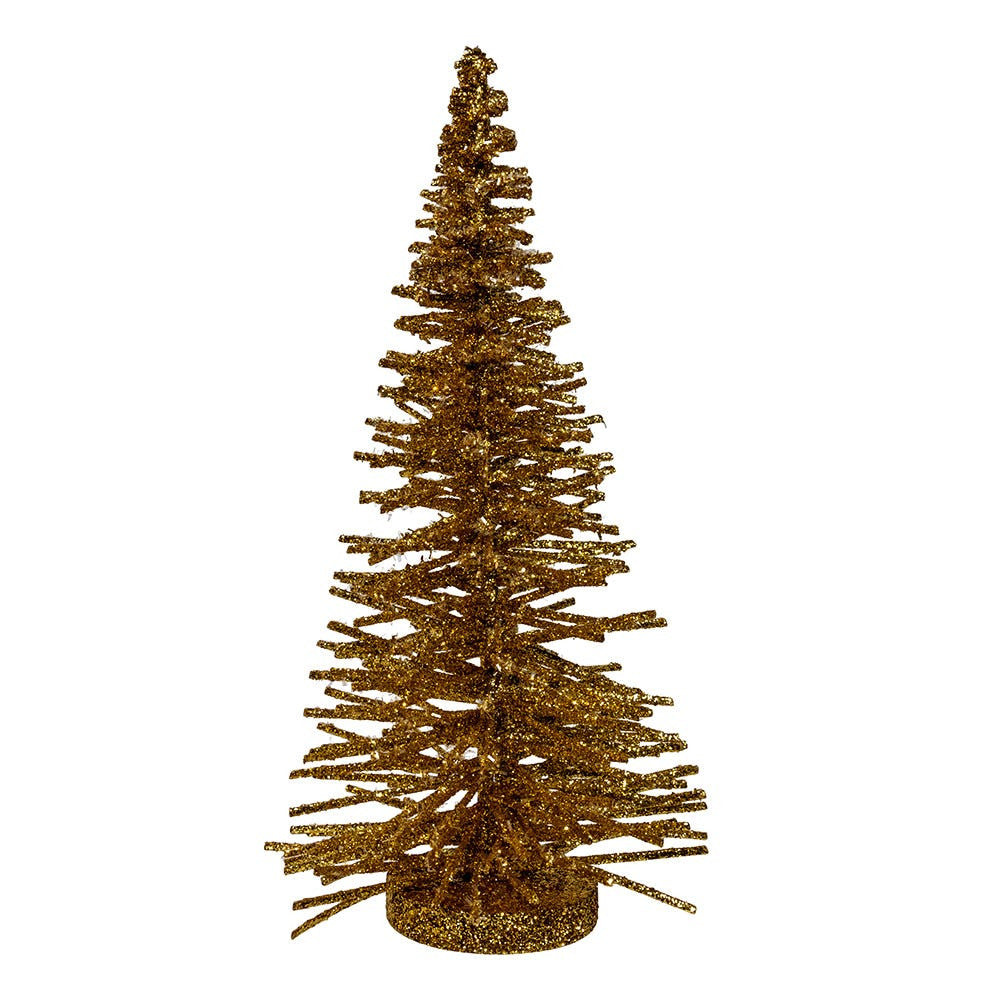 11.8" Gold Glittered Tree With MDF Base