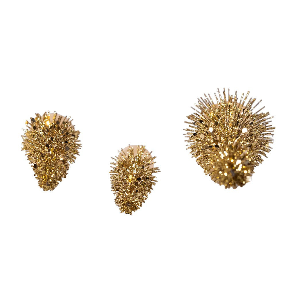 Gold Glittered Miniature Tree Set