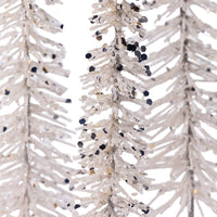 Silver Glittered Miniature Tree Set