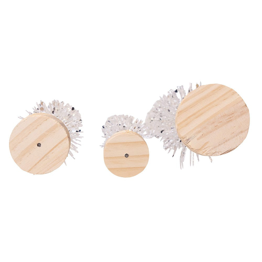 Silver Glittered Miniature Tree Set