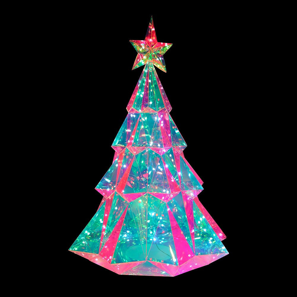 25.5" Lighted Magical Iridescence Holographic Christmas Tree + Remote