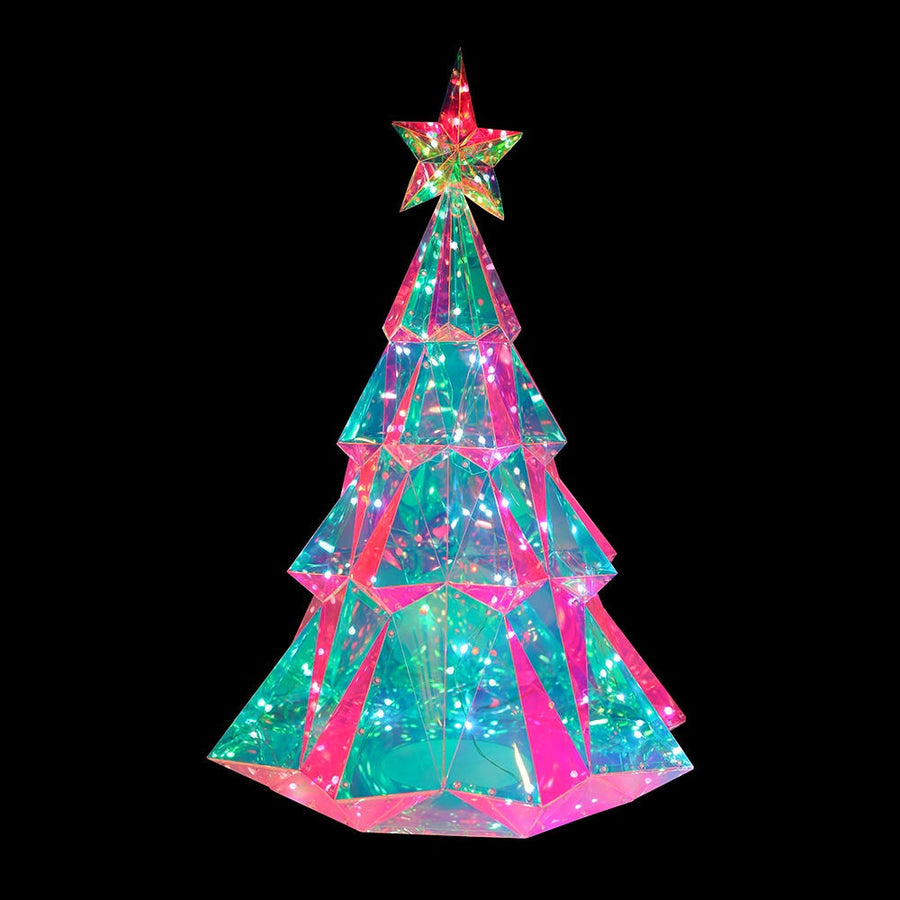 25.5" Lighted Magical Iridescence Holographic Christmas Tree + Remote