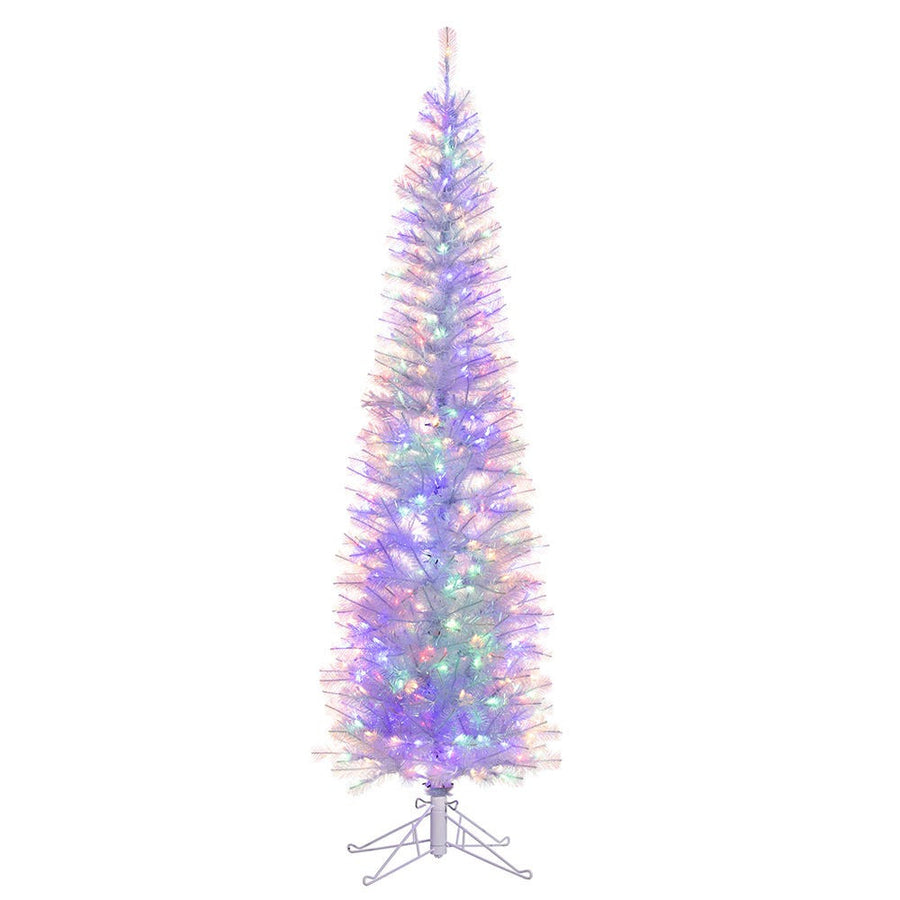 7' Pre-Lit Color Changing LED Iridescent Slim Winchester Pine Tree
