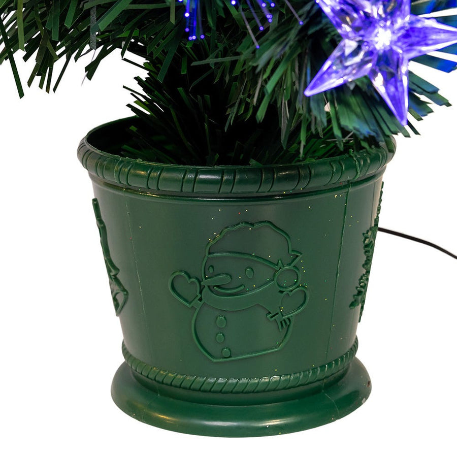 24" Pre-Lit Fiber Optic Potted Tree
