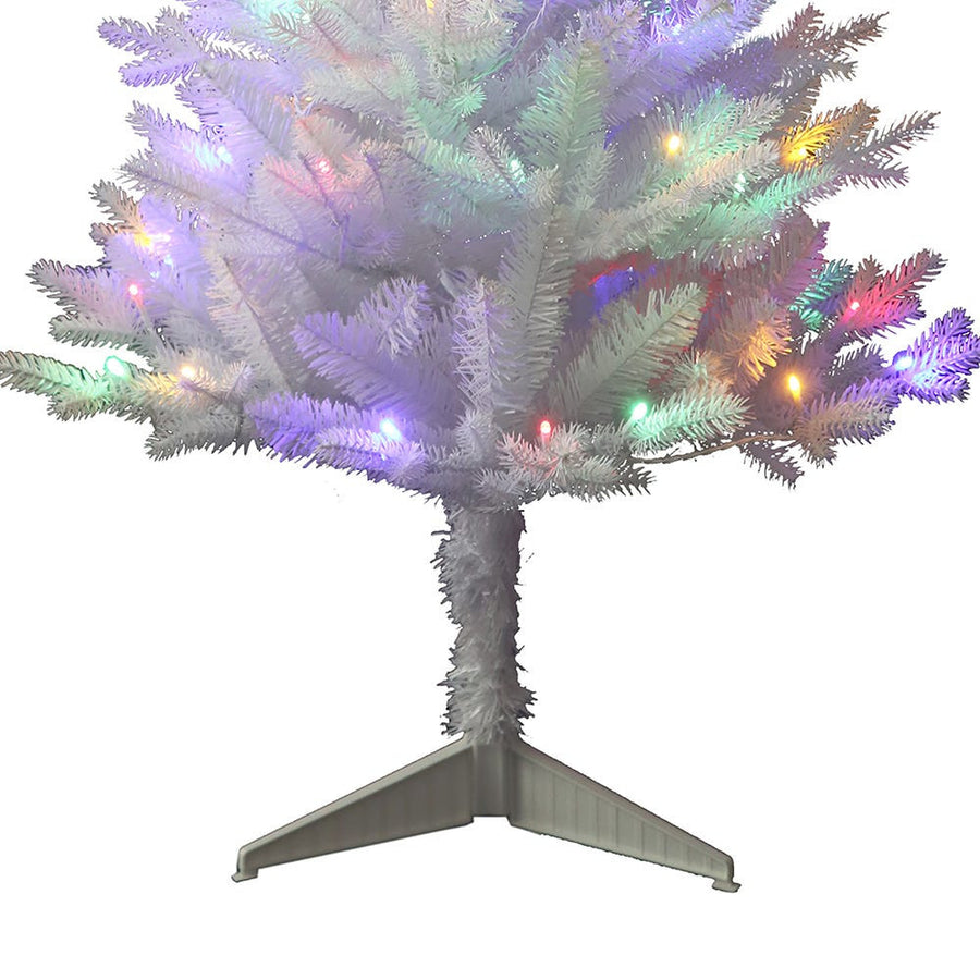 3' Pre-Lit Multicolor LED Jackson White Pine Tree