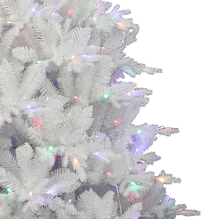 7' Pre-Lit Multicolor LED Jackson White Pine Tree