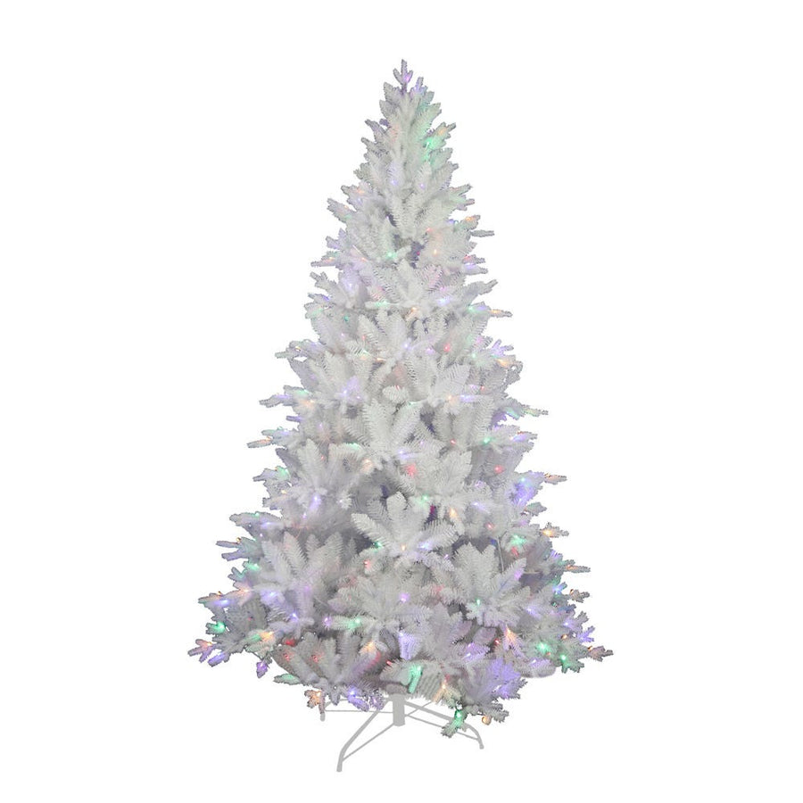 7' Pre-Lit Multicolor LED Jackson White Pine Tree