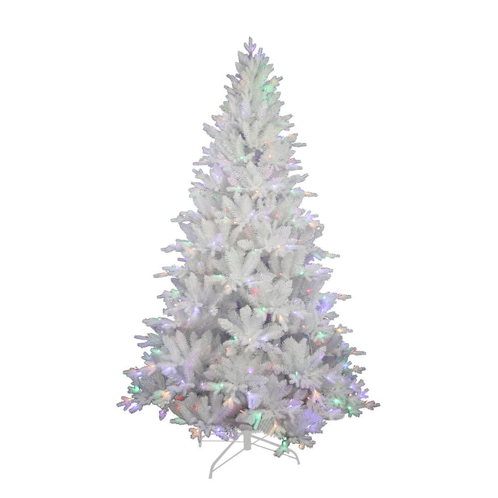 7' Pre-Lit Multicolor LED Jackson White Pine Tree