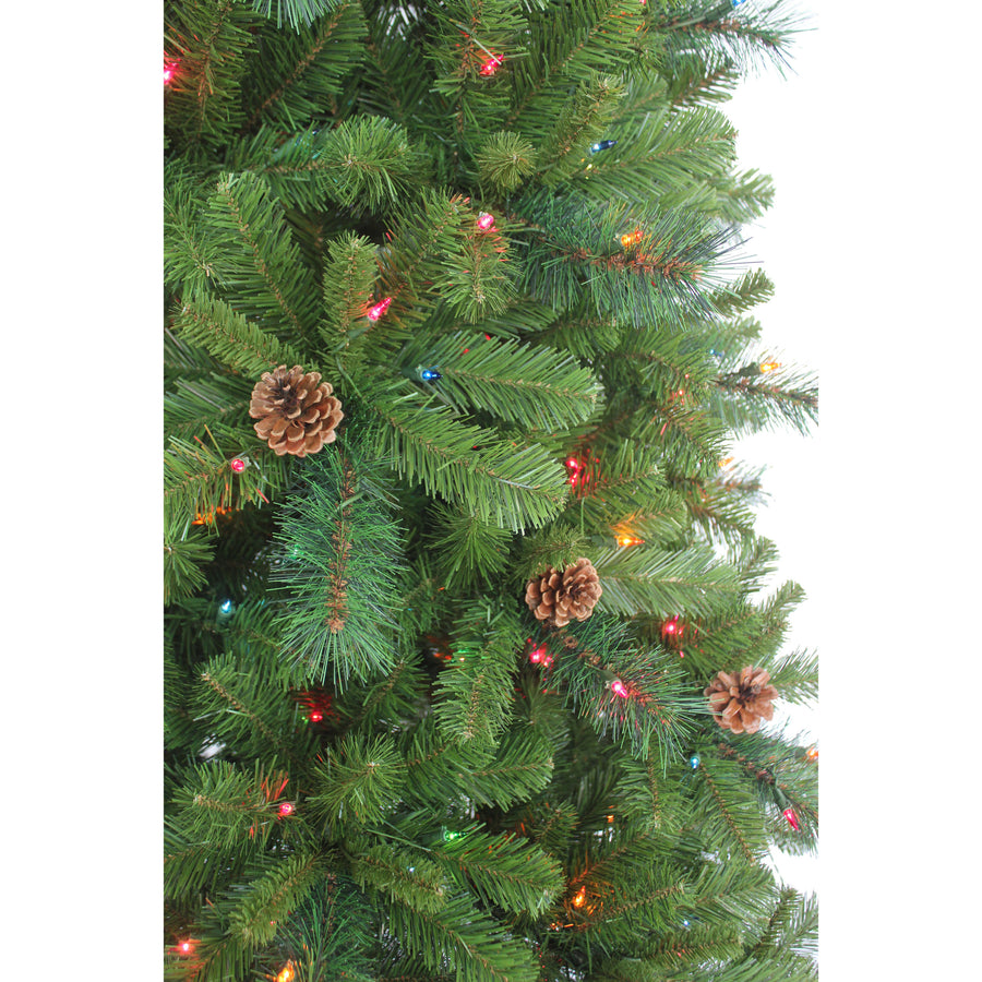 7.5' Pre-Lit Multicolor Incandescent Slim Burlington Spruce Tree