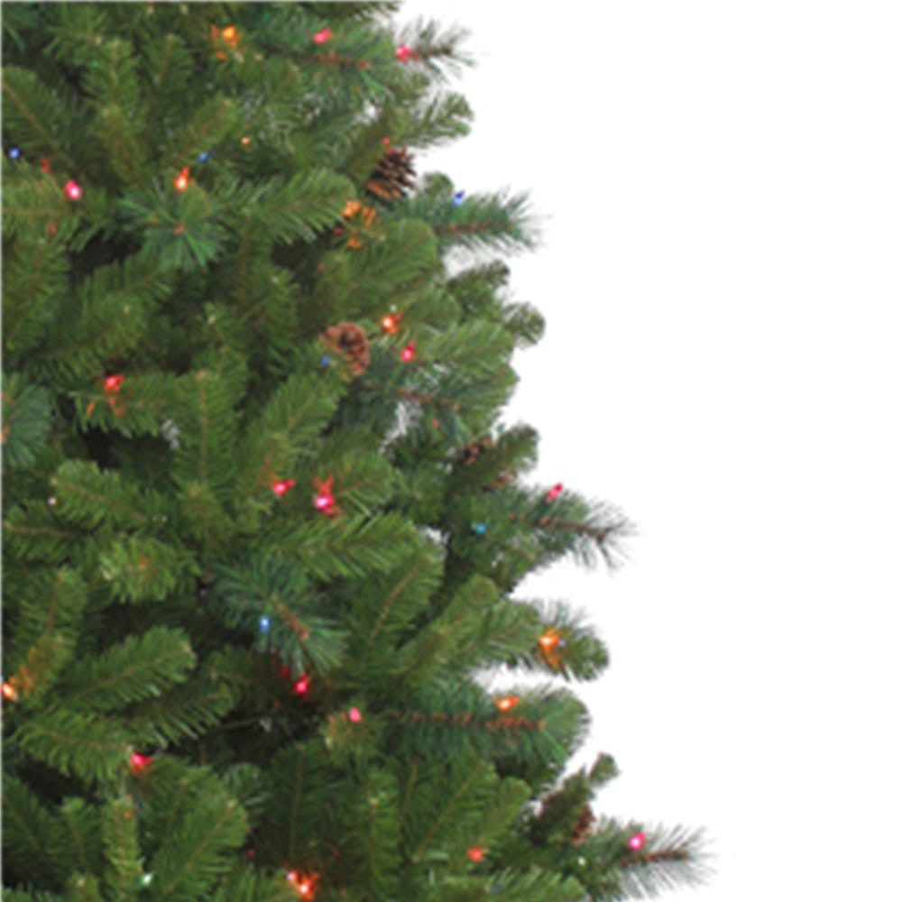 7.5' Pre-Lit Multicolor Incandescent Burlington Spruce Tree